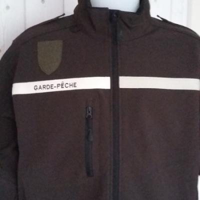 Veste softshell sport garde pêche 350gr coloris marron