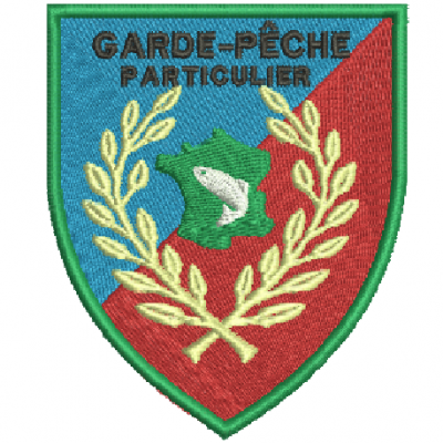 Blason garde-pêche Ref 002 bleu